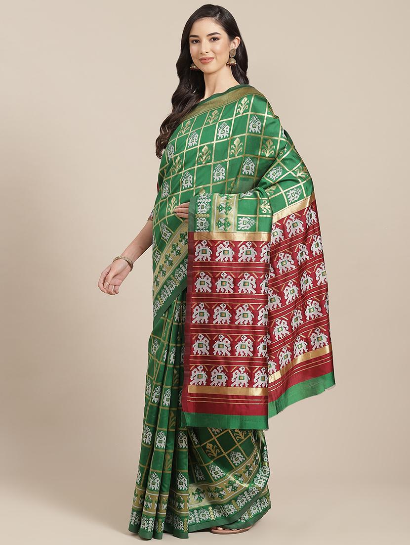 women self design patola saree with blouse - 20604227 -  Zoom Image - 0