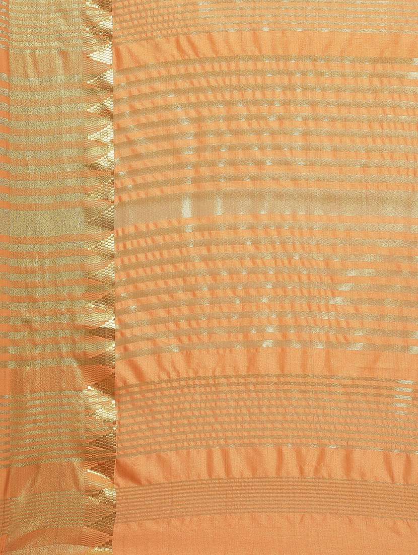 orange self design assam silk saree with blouse - 20604296 - Standard Image - 3