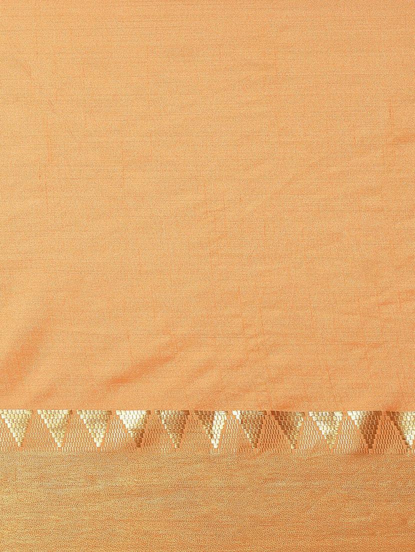 orange self design assam silk saree with blouse - 20604296 - Standard Image - 5