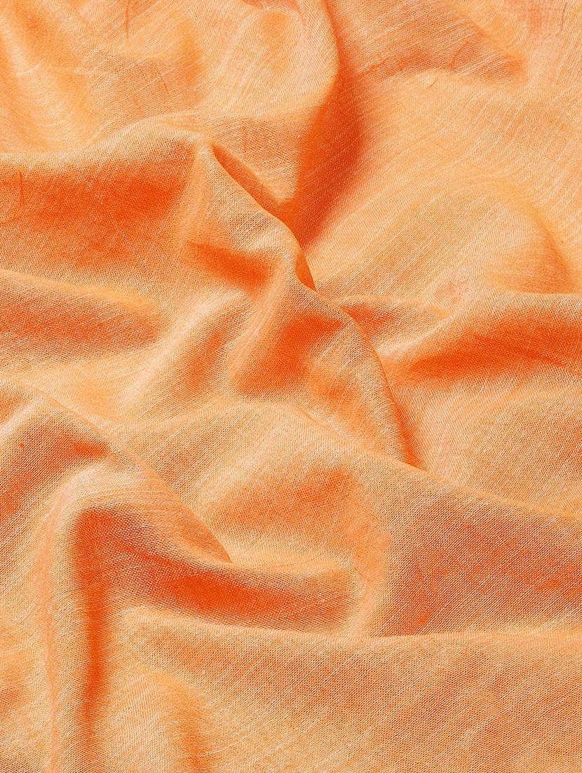 orange self design handloom saree with blouse - 20604317 - Standard Image - 5