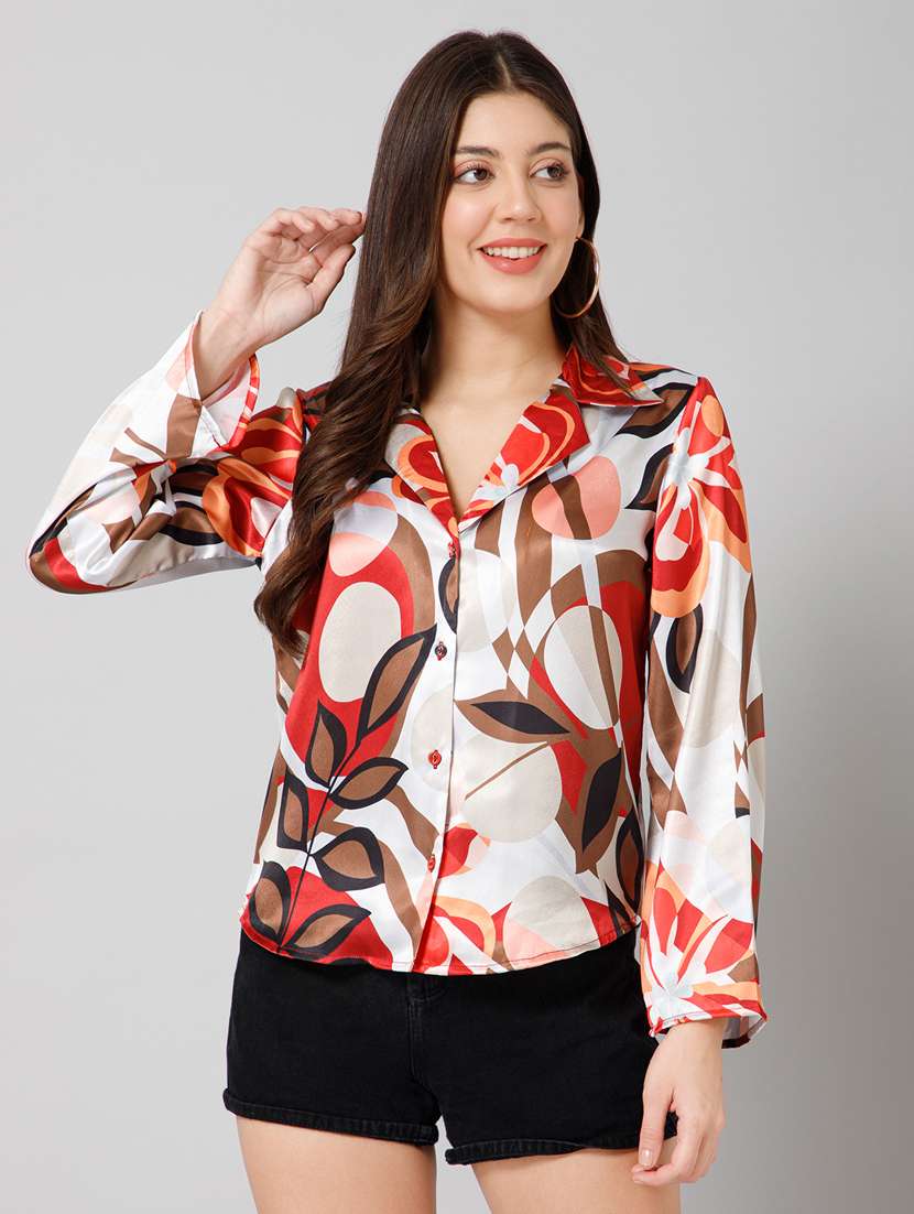 women multi color abstract printed regular shirt - 20605179 -  Zoom Image - 0