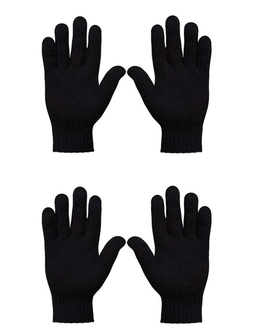 men black combos pack of self design gloves