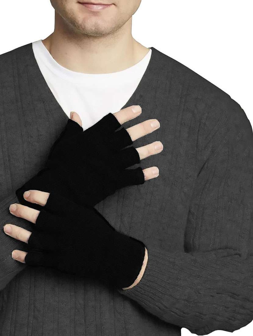 men black combos pack of self design gloves - 20605213 -  Standard Image - 3