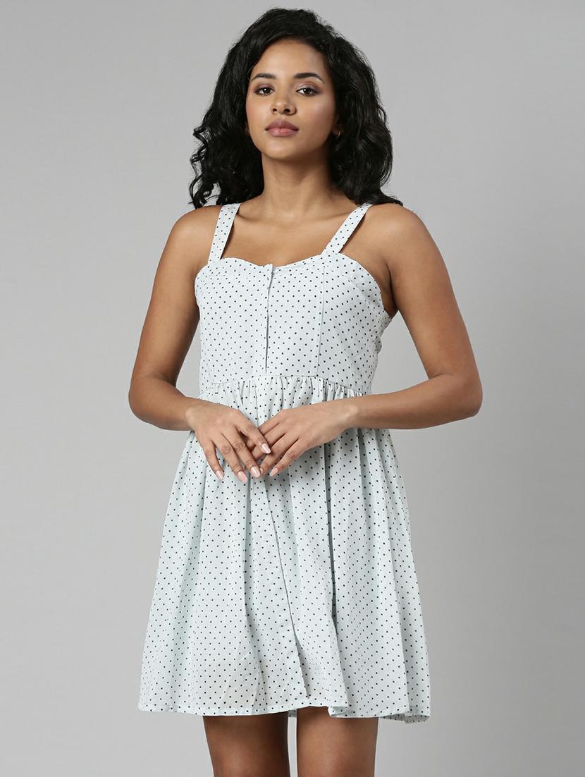 women polka dot fit & flare mini dress - 20605233 - Zoom Image - 0