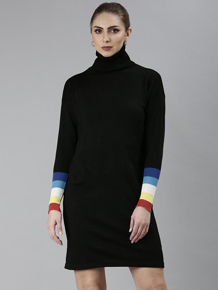 women black turtle neck bodycon dress - 20605283 - Zoom Image - 0