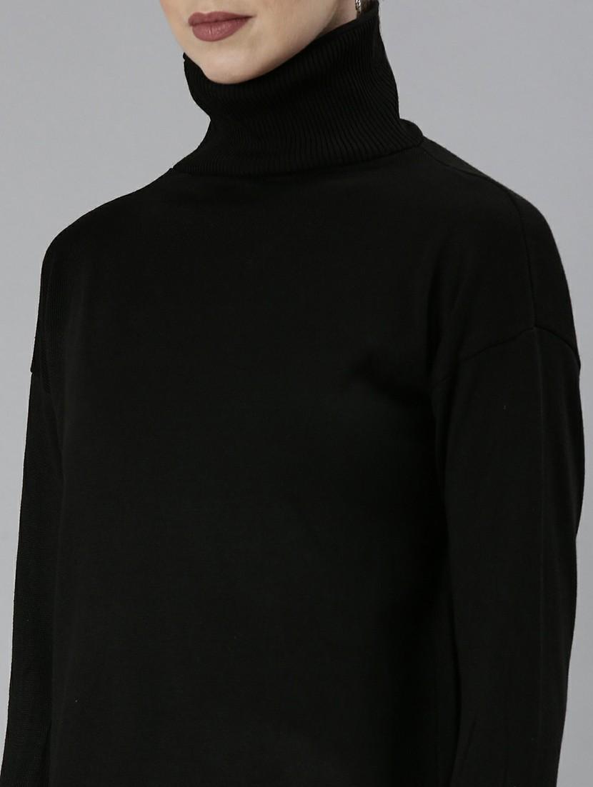 women black turtle neck bodycon dress - 20605283 - Standard Image - 5