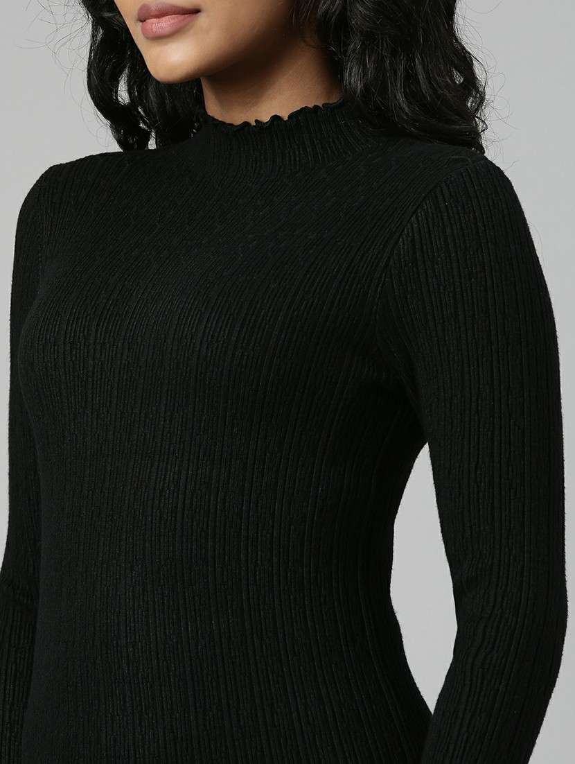 women tan high neck bodycon dress - 20605284 -  Standard Image - 5