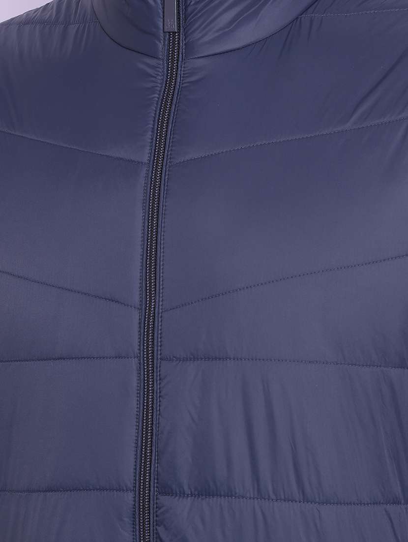 men solid blue sleeveless quilted jacket - 20605401 -  Standard Image - 5