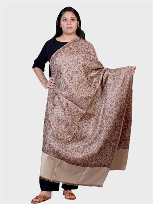 women self designed woolen shawl - 20605492 -  Standard Image - 0