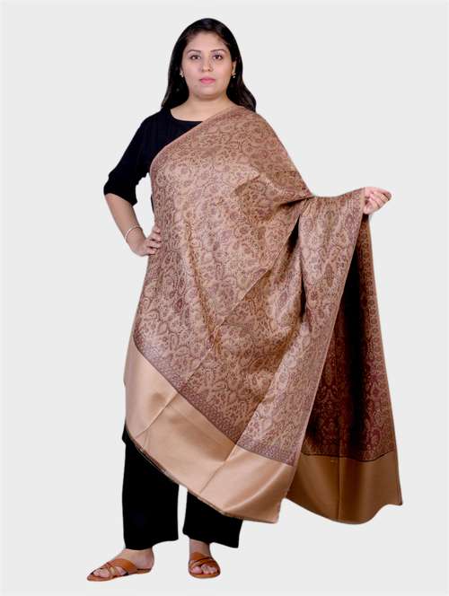 women self designed woolen shawl - 20605494 -  Standard Image - 0