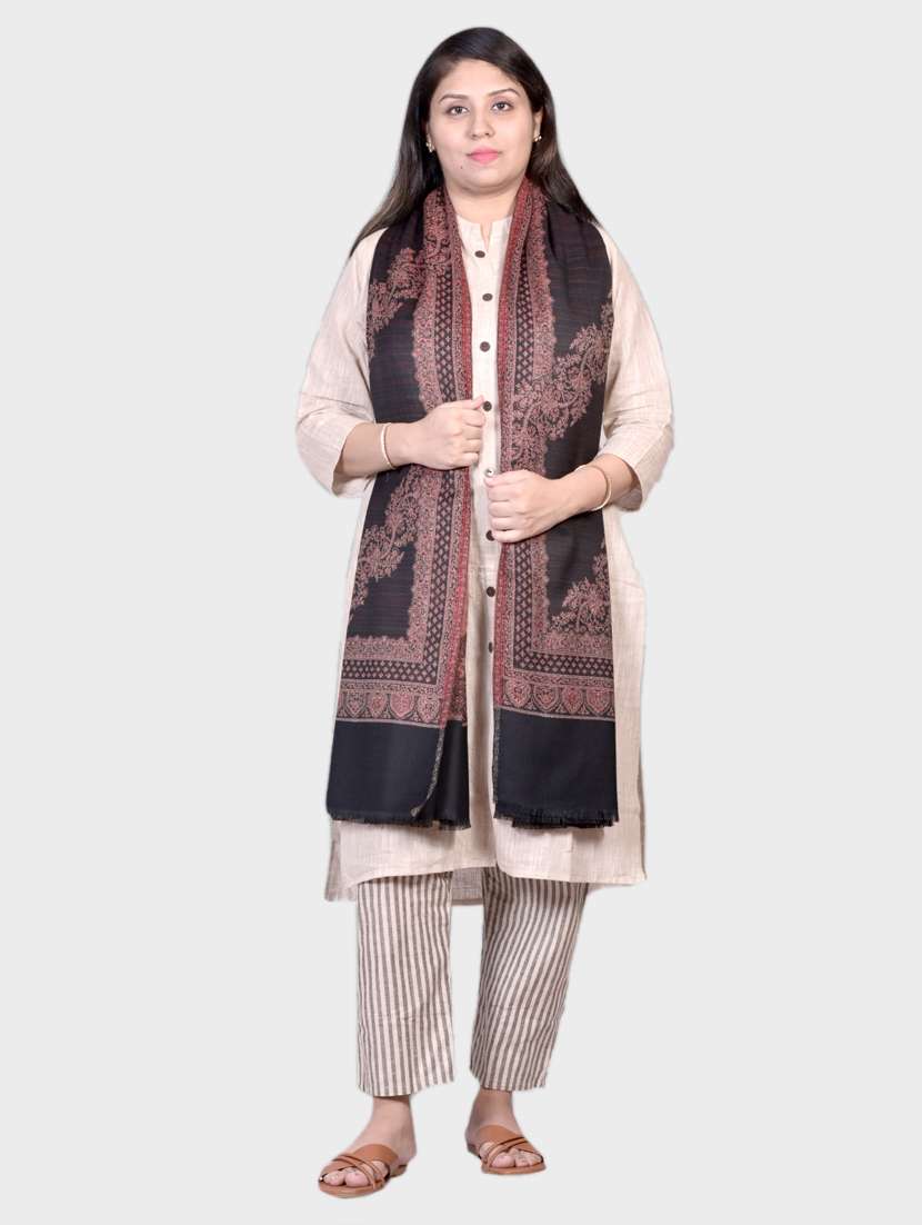 women self designed woolen shawl - 20605509 -  Zoom Image - 0