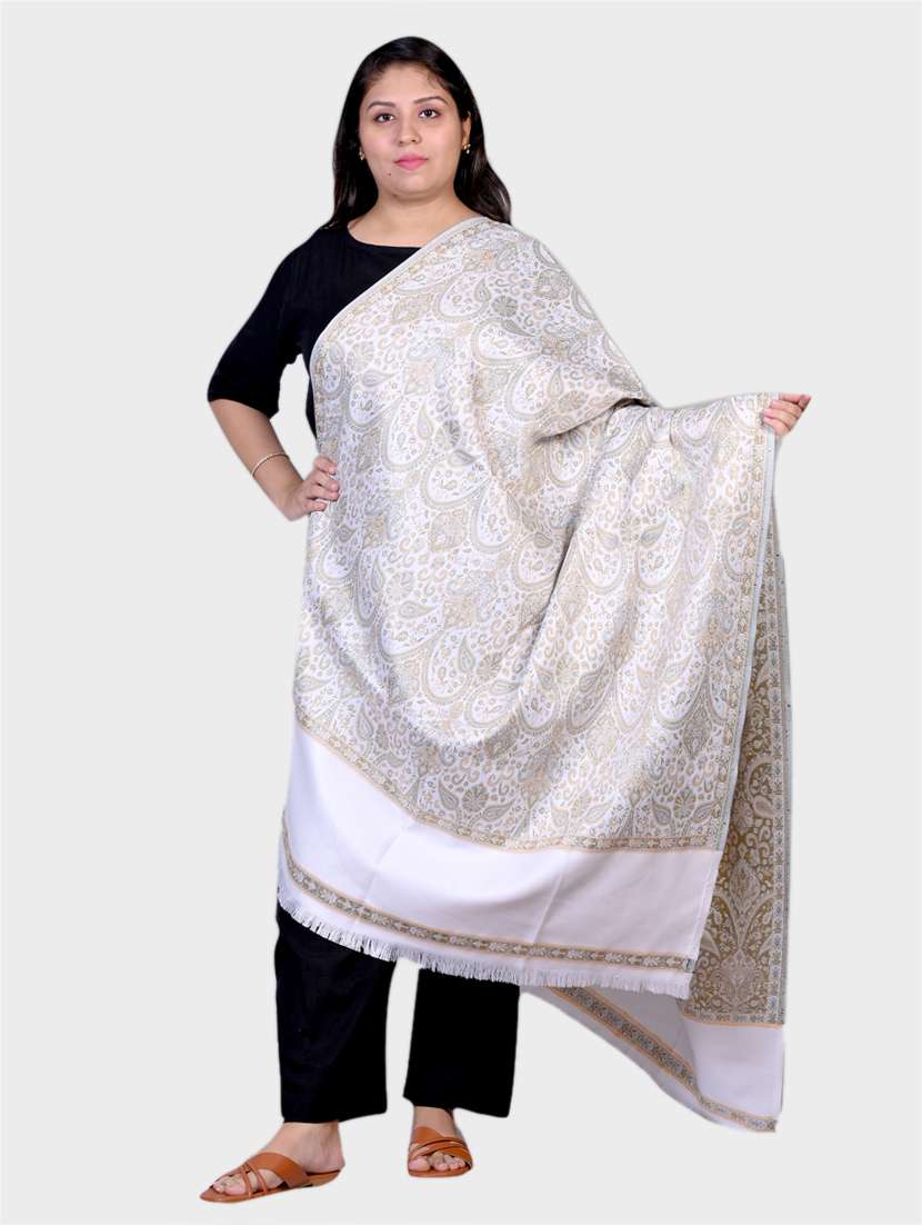 women self designed woolen shawl - 20605518 -  Zoom Image - 0