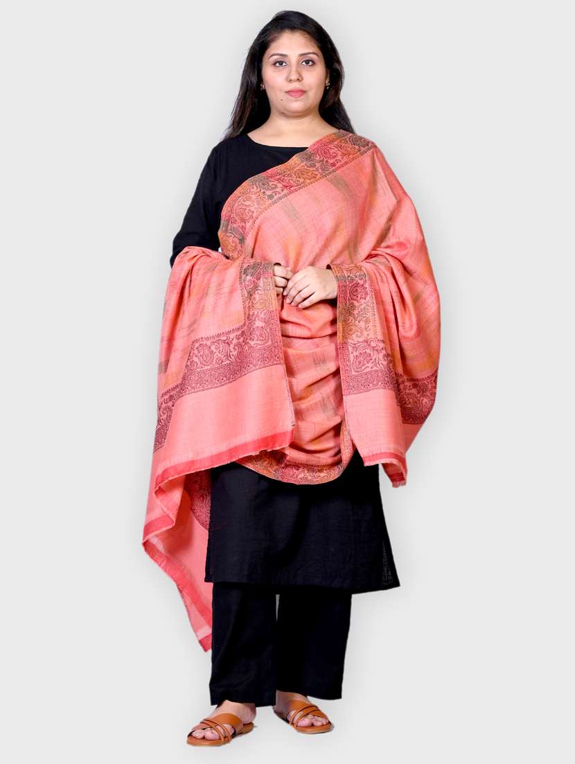 women self designed woolen shawl