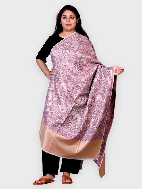 purple printed wool shawl - 20605562 -  Standard Image - 0