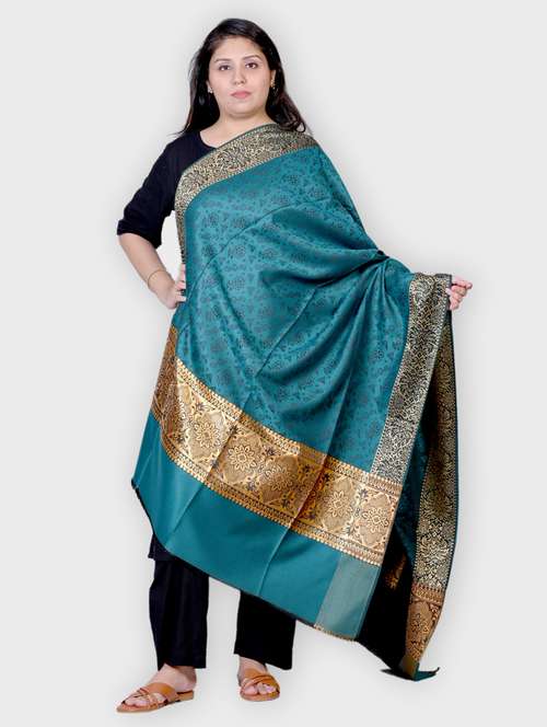 women self designed woolen shawl - 20605574 - Standard Image - 0