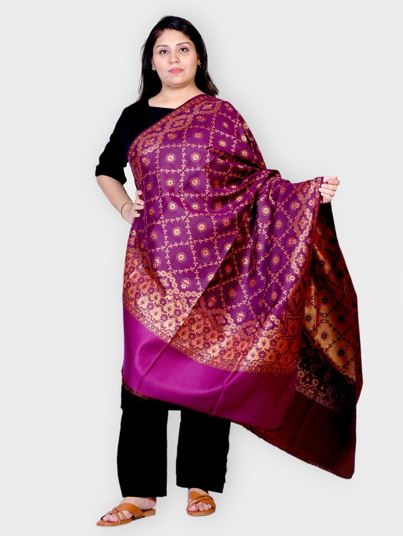 women self designed woolen shawl - 20605614 - Zoom Image - 0