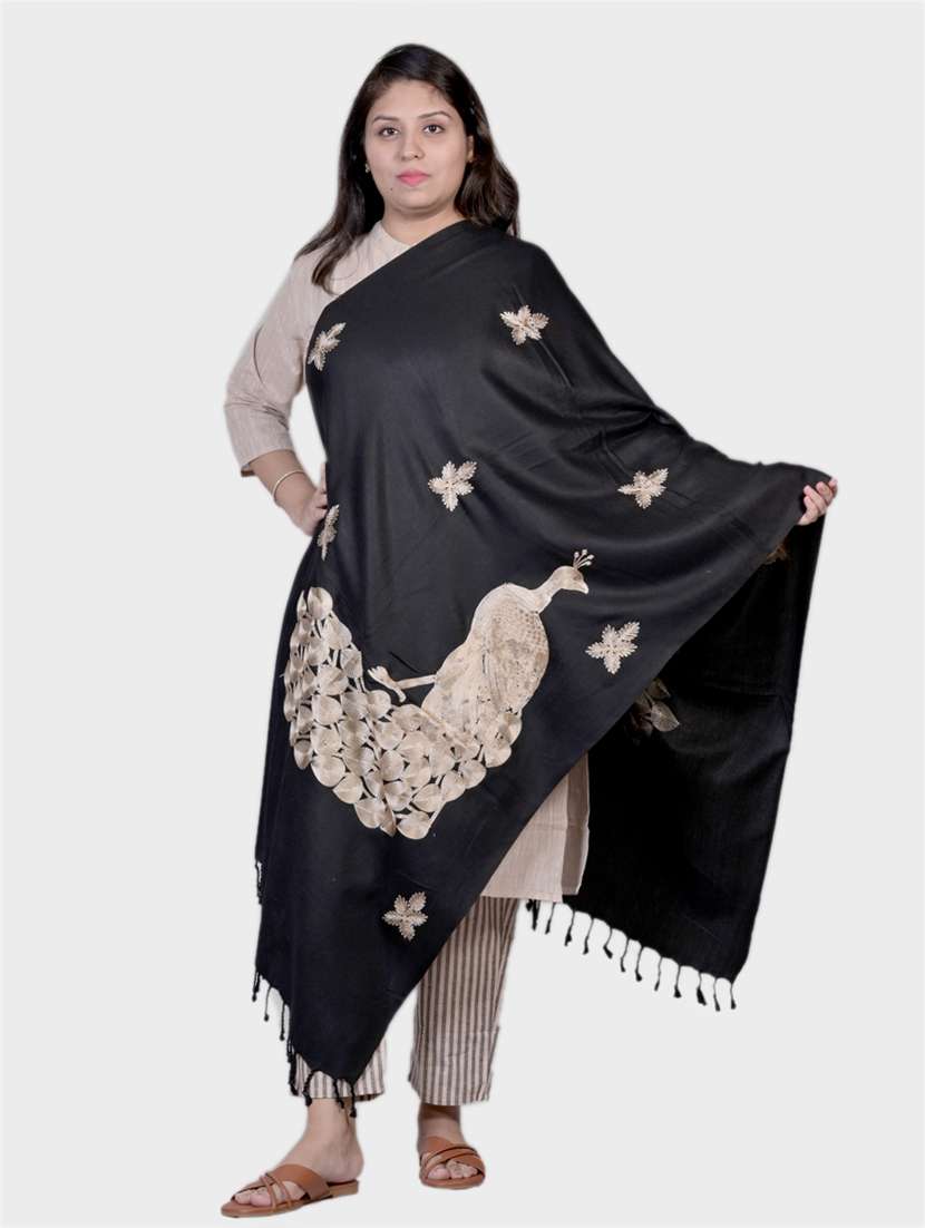 women embroidered woolen shawl - 20605640 - Zoom Image - 0