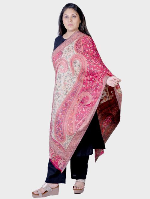 women self designed woolen shawl - 20605653 - Standard Image - 0