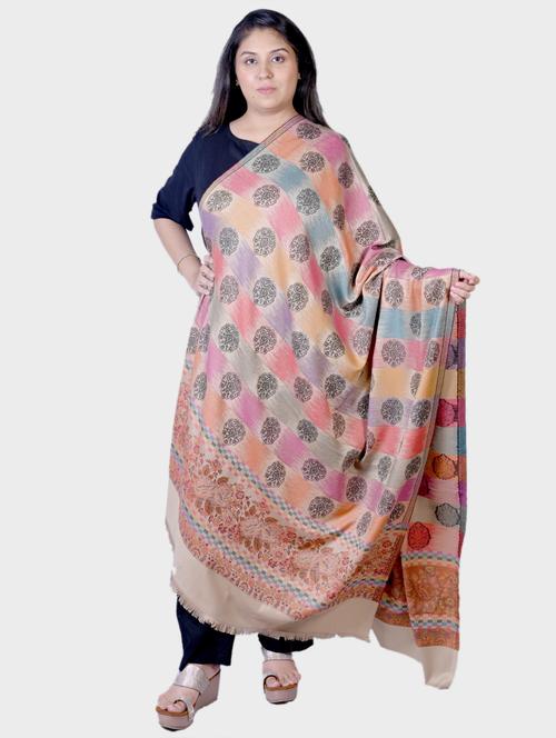 women self designed woolen shawl - 20605657 - Standard Image - 0