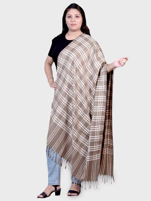 women self designed woolen shawl - 20605658 -  Standard Image - 0
