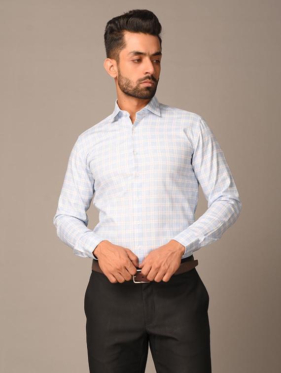white checkered formal shirt - 20605710 - Zoom Image - 0