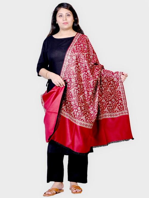 women self designed woolen shawl - 20605964 - Standard Image - 0