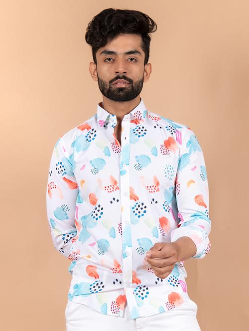 men white printed casual shirt - 20607039 - Standard Image - 0