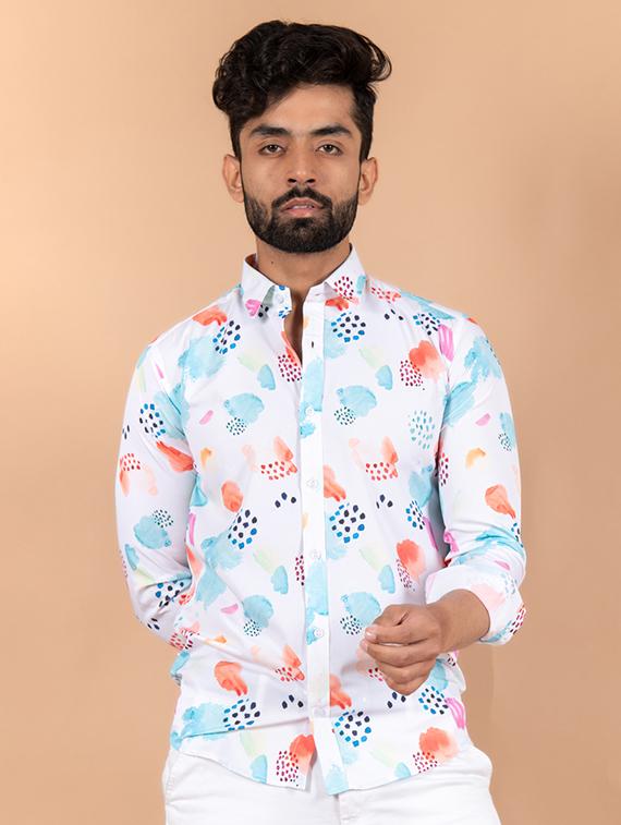 men white printed casual shirt - 20607039 - Zoom Image - 0