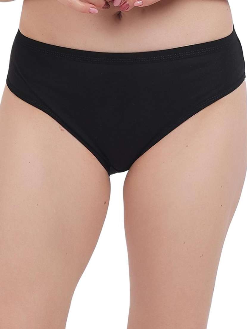 women solid black bikini brief - 20608052 - Zoom Image - 0