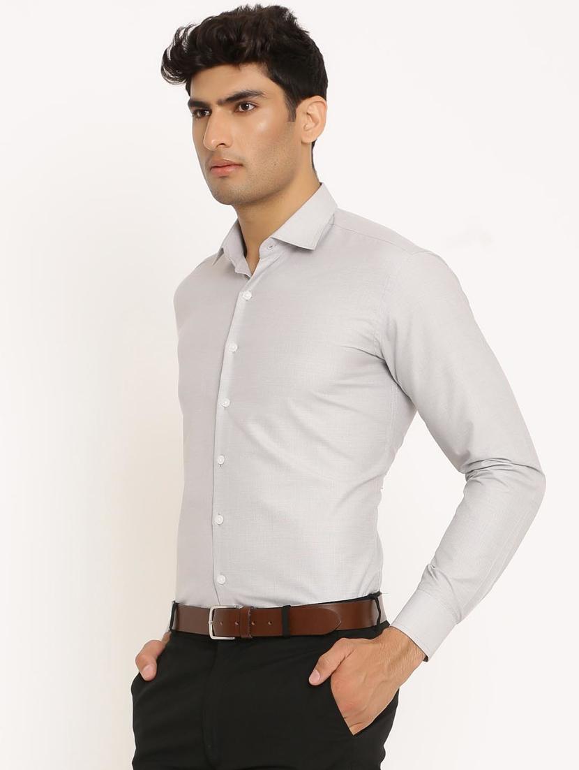 men grey solid slim fit formal shirt - 20608383 - Zoom Image - 0