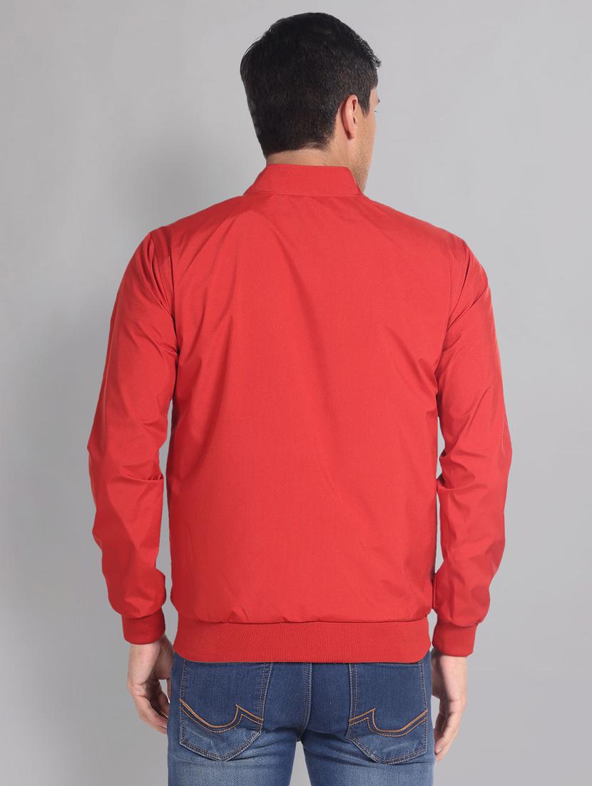 men solid red & grey reversible bomber jacket - 20609187 - Standard Image - 3