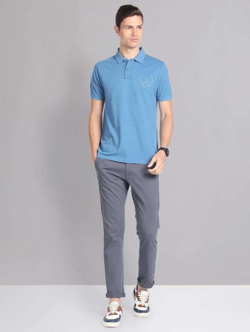 blue short sleeve polo t-shirt - 20609200 - Standard Image - 3
