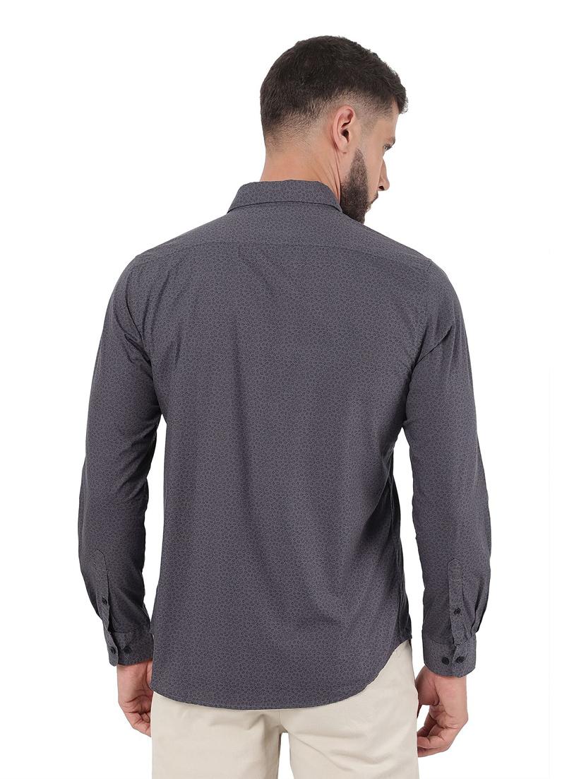 men grey printed casual shirt - 20609213 - Standard Image - 3
