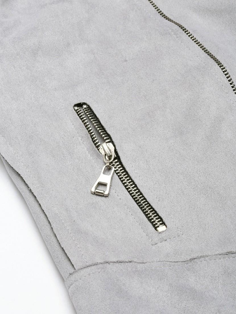 women grey solid regular jacket - 20610328 - Standard Image - 8