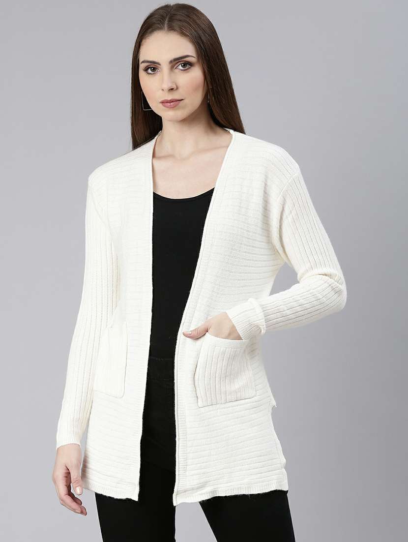 women off-white acrylic regular shrug - 20610519 -  Zoom Image - 0