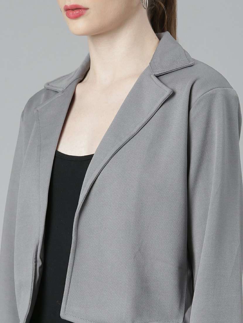 Women Grey Cotton Short Shrug - 20610522 -  Standard Image - 5