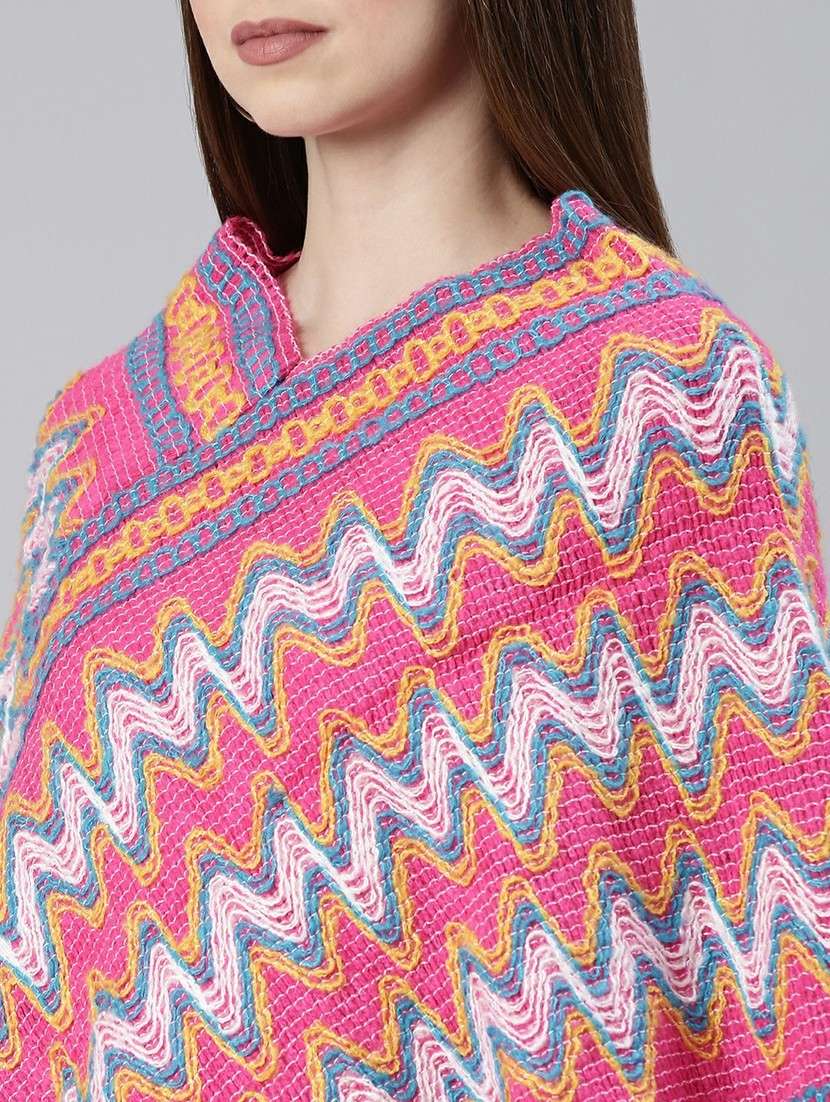 women multi color self designed poncho - 20610577 -  Standard Image - 5