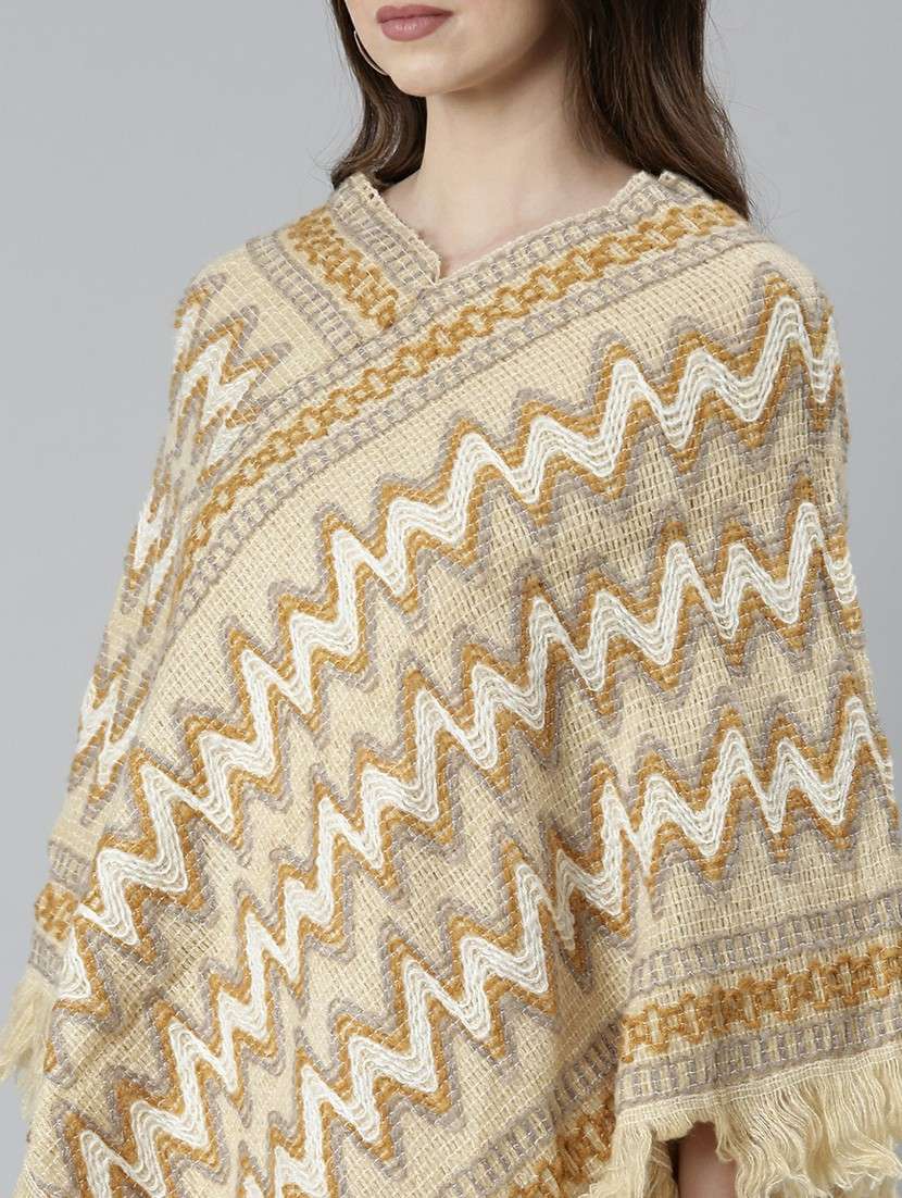 women multi color self designed poncho - 20610578 -  Standard Image - 5