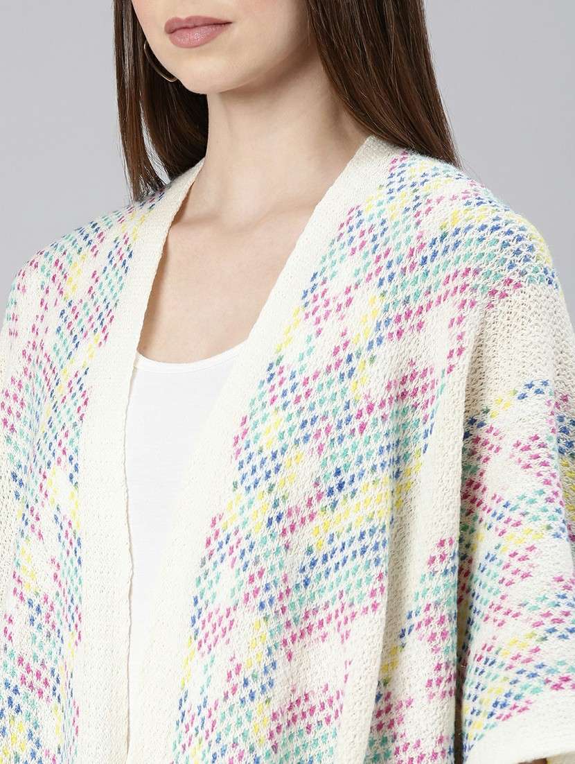 women multi color self-designed poncho - 20610629 - Standard Image - 5