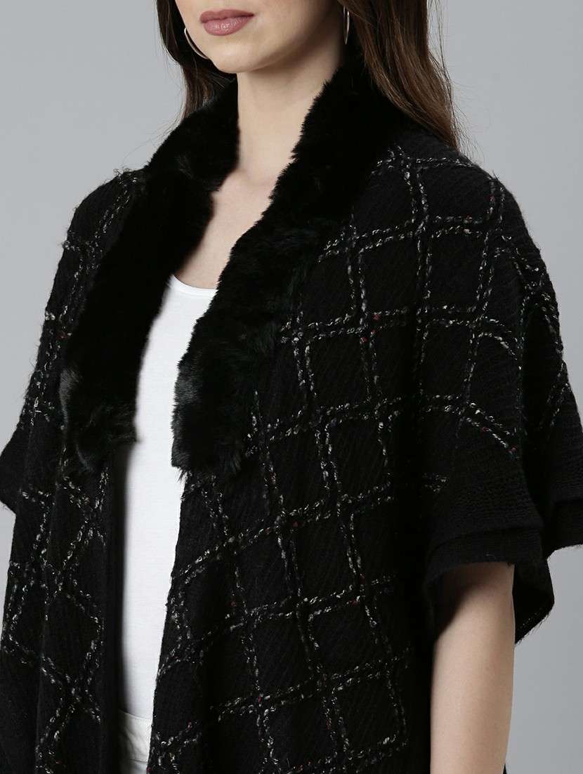 women black self-designed poncho - 20610631 -  Standard Image - 5