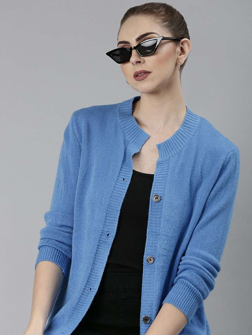 women acrylic long sleeve cardigan - 20610645 -  Standard Image - 3