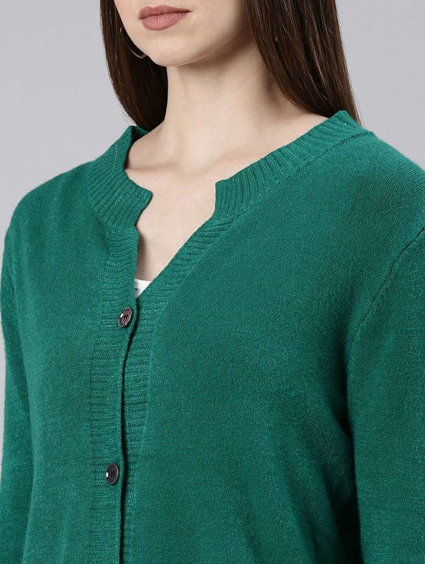 women acrylic long sleeve cardigan - 20610646 -  Standard Image - 5