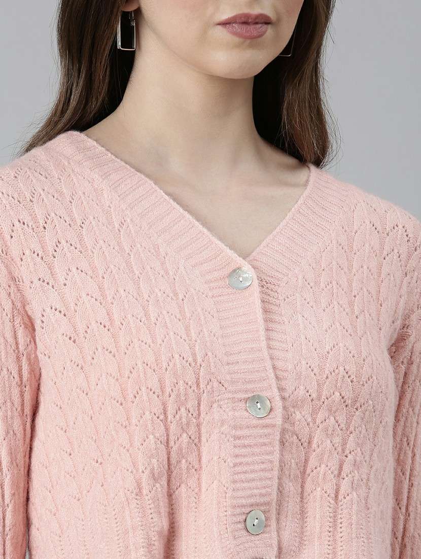 women acrylic long sleeve cardigan - 20610647 -  Standard Image - 5
