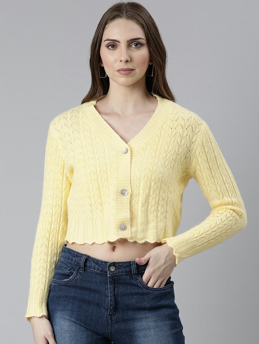 women acrylic long sleeve cardigan - 20610648 - Zoom Image - 0