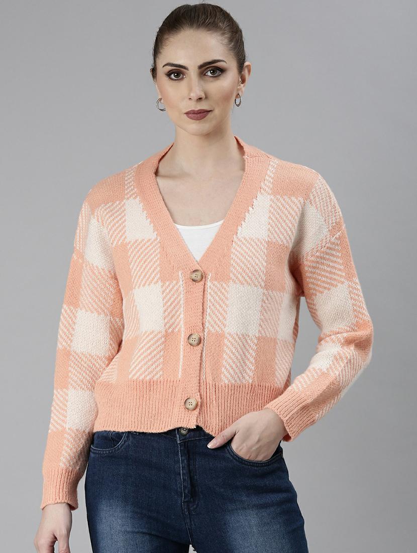 women acrylic long sleeve cardigan - 20610653 - Zoom Image - 0
