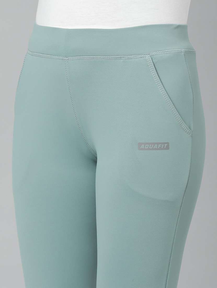 women high rise solid track pant - 20610704 - Standard Image - 5