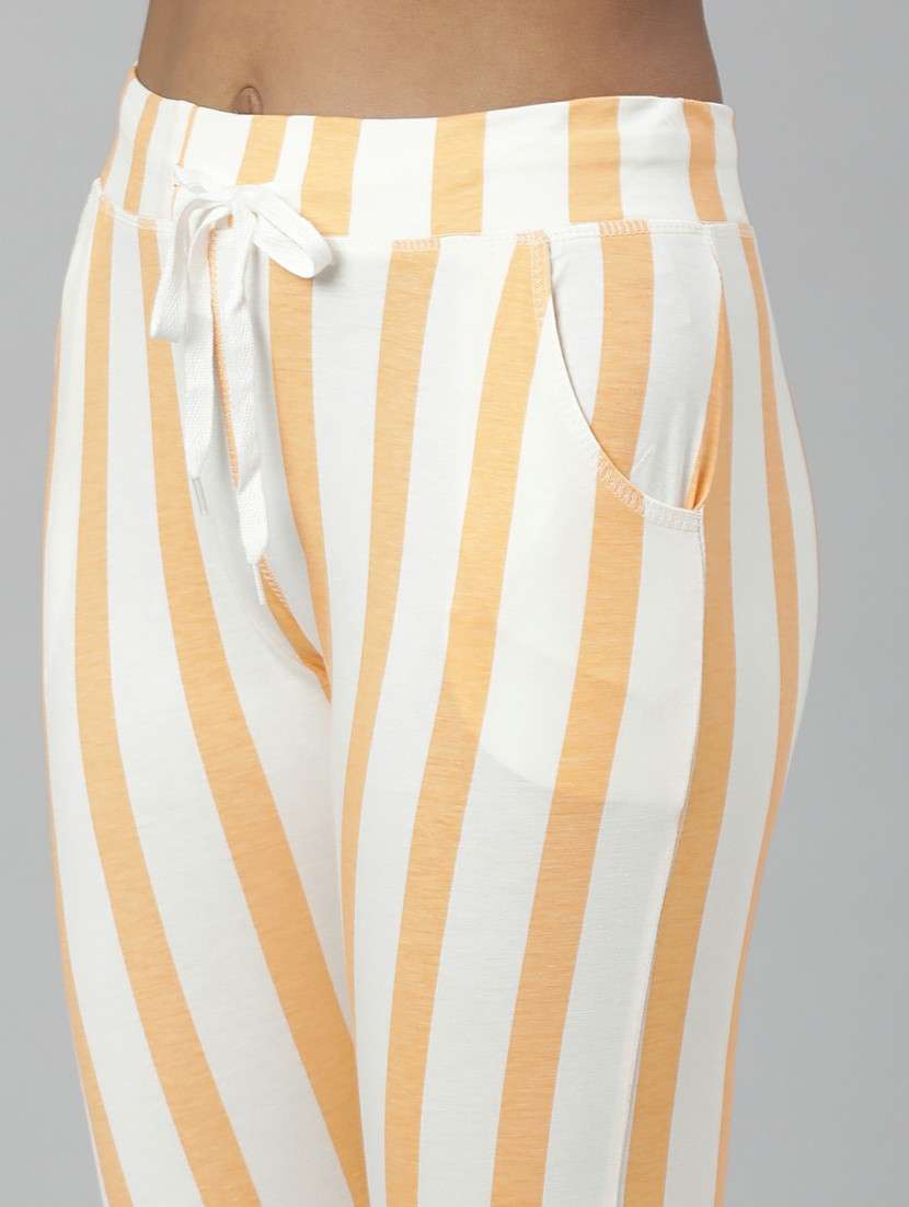 women high rise striped track pant - 20610709 -  Standard Image - 5