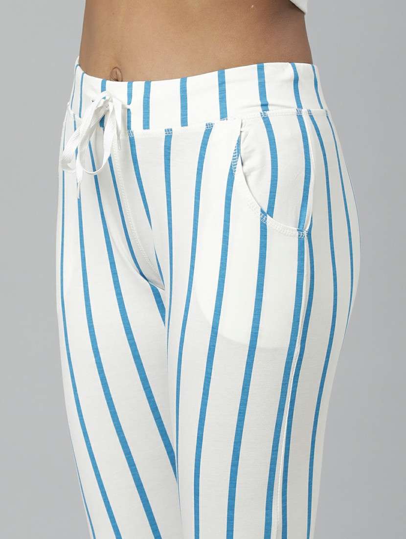 women high rise striped track pant - 20610714 -  Standard Image - 5