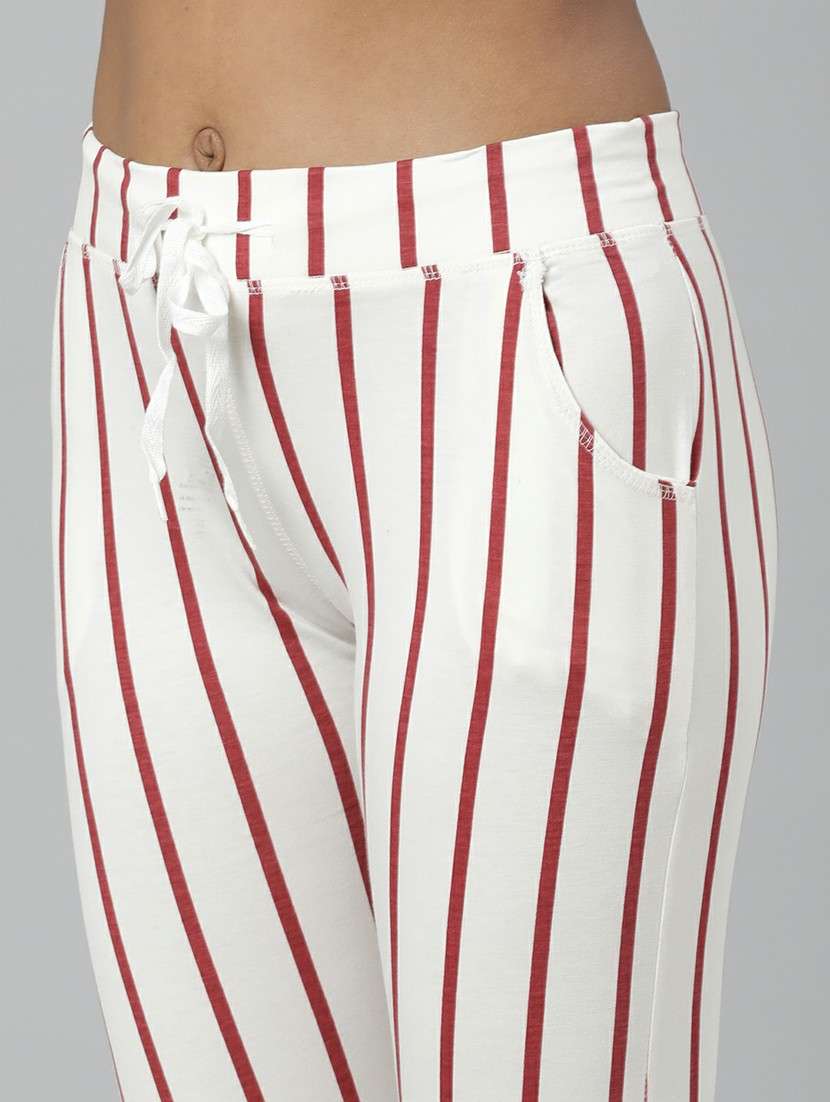women high rise striped track pant - 20610715 -  Standard Image - 5
