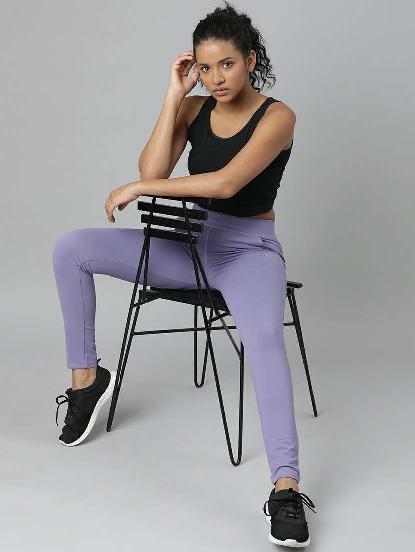 women high rise solid track pant - 20610720 -  Standard Image - 3